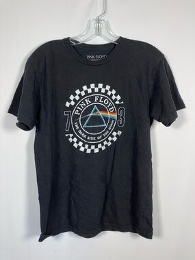 Pink Floyd Black Tee with Prism and Rainbow Accent